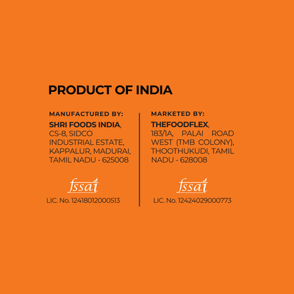 Product of India label showing manufacturing and marketing details of peri peri millet chips